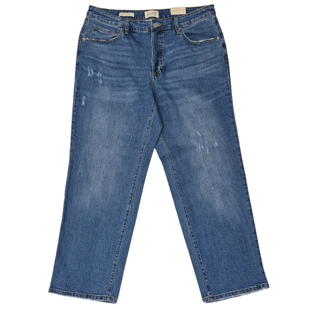 Universal Thread Jeans Women 17-Short High Rise Slim Straight Stretch Button Fly